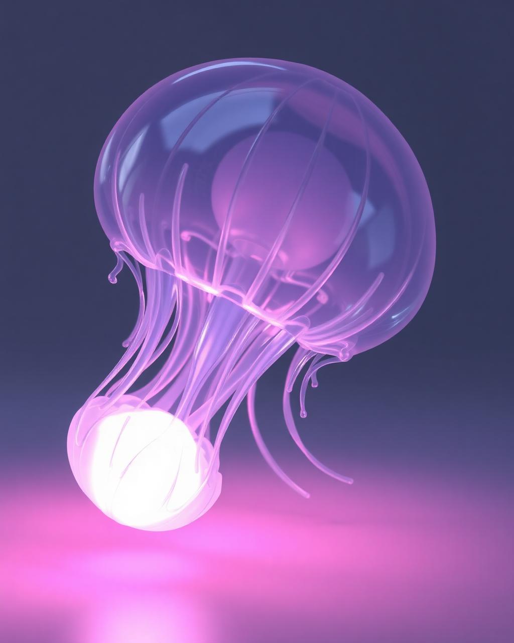 Translucent bioluminescent jelly creature